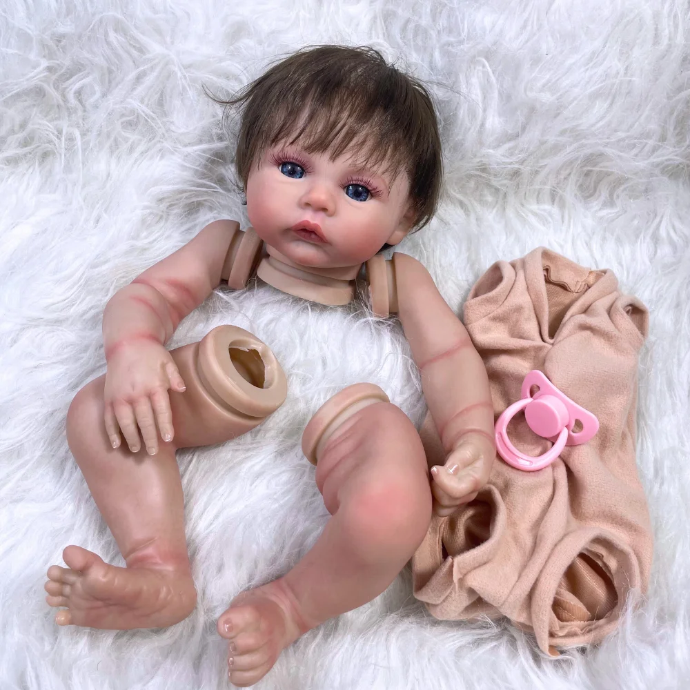 Muñeco realista kit con pelo enraizado a mano y cuerpo de tela