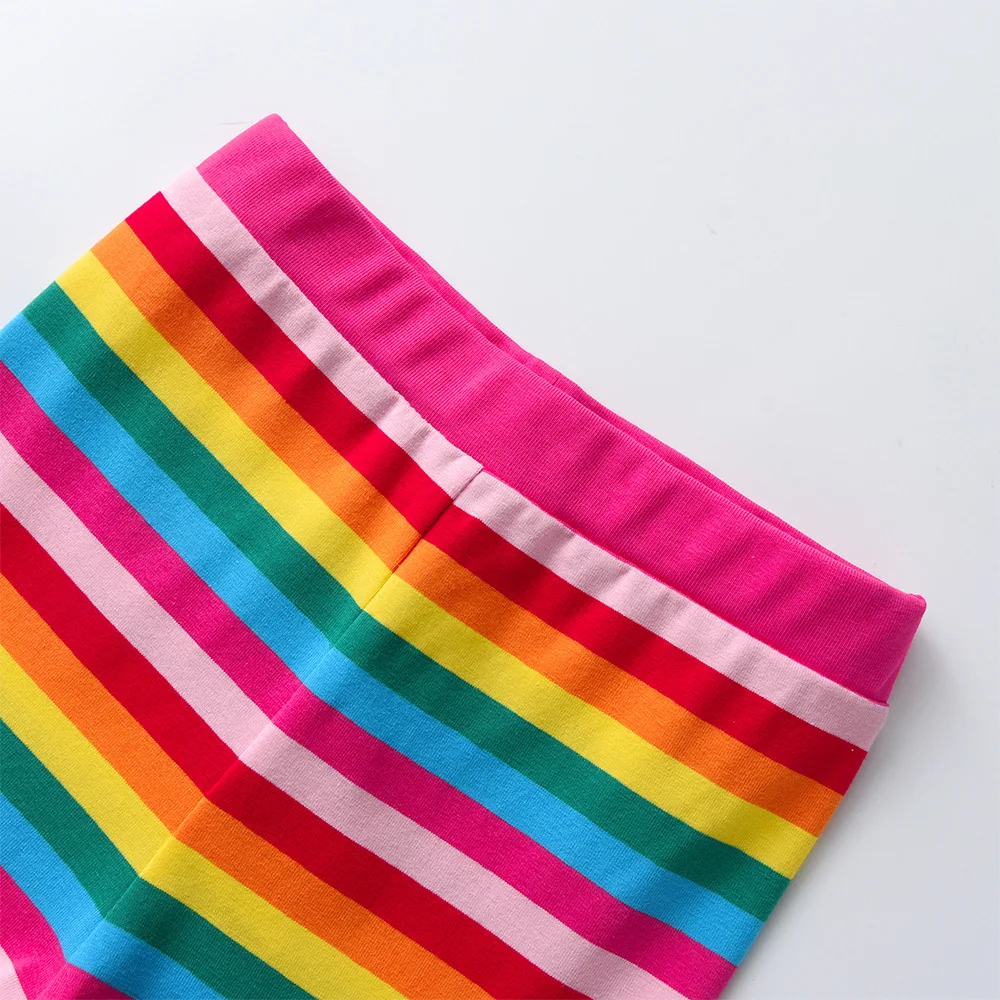 DXTON pantalones a rayas arcoíris para niñas de algodón - imagen 2