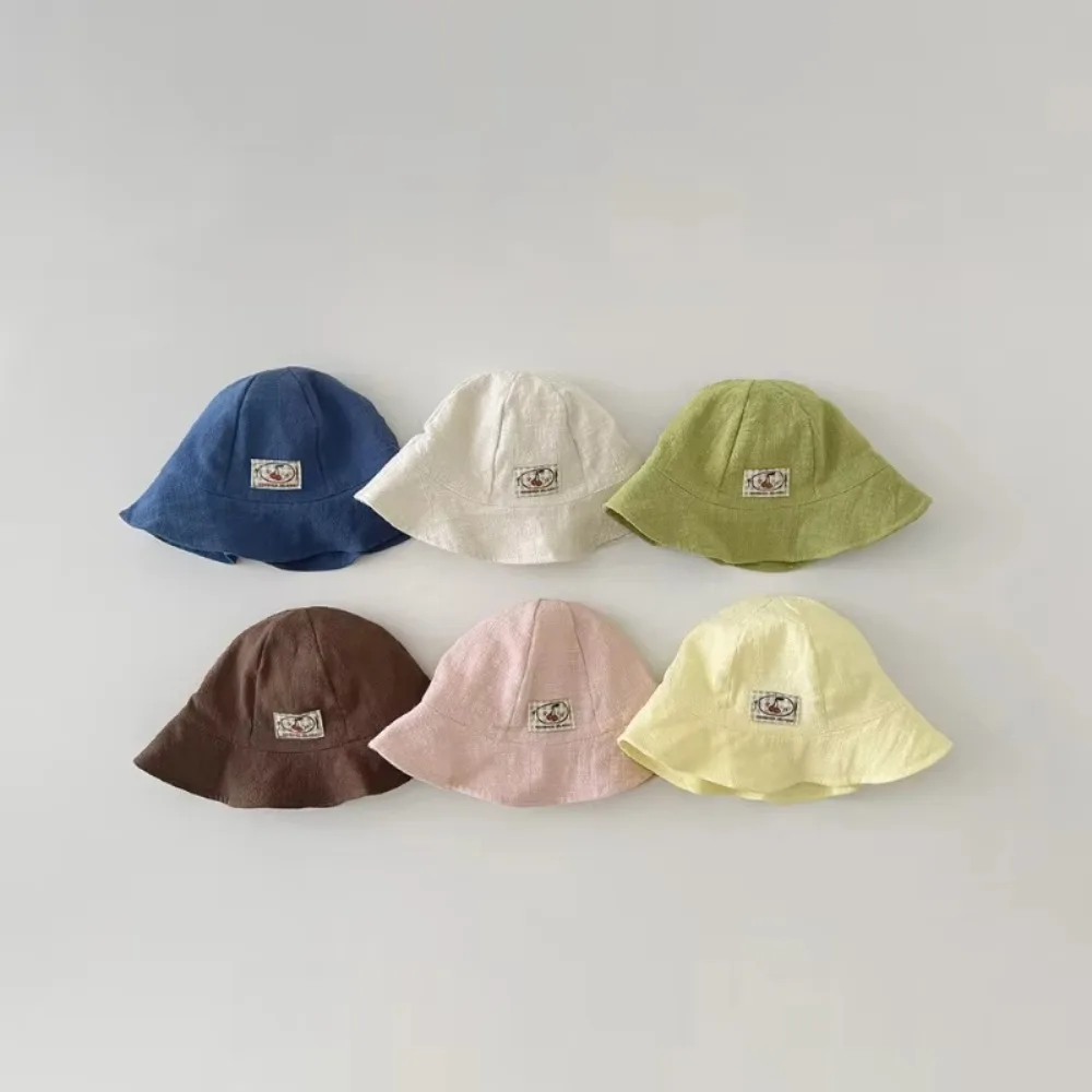 Sombrero de sol bebé tipo bucket en algodón y lino, ala ancha - imagen 3