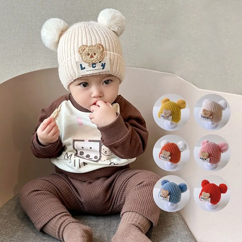 Gorro de invierno infantil con borla de pelo suave - imagen 2