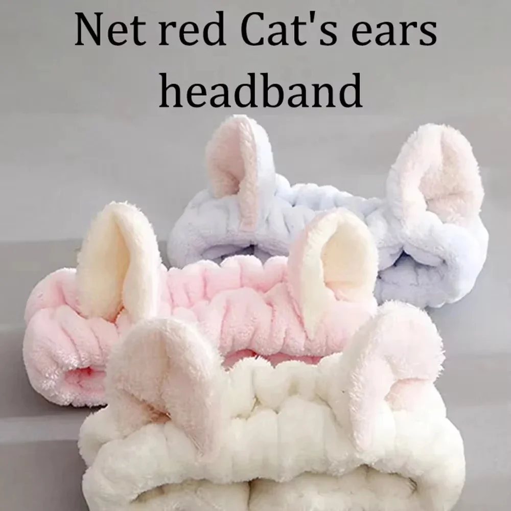 Diadema de lana con orejas gatunas coral suave y cómoda - imagen 2