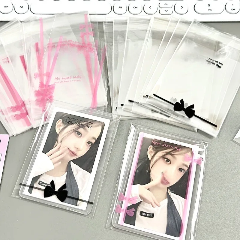 Conjunto de tarjetas kawaii rosa negro