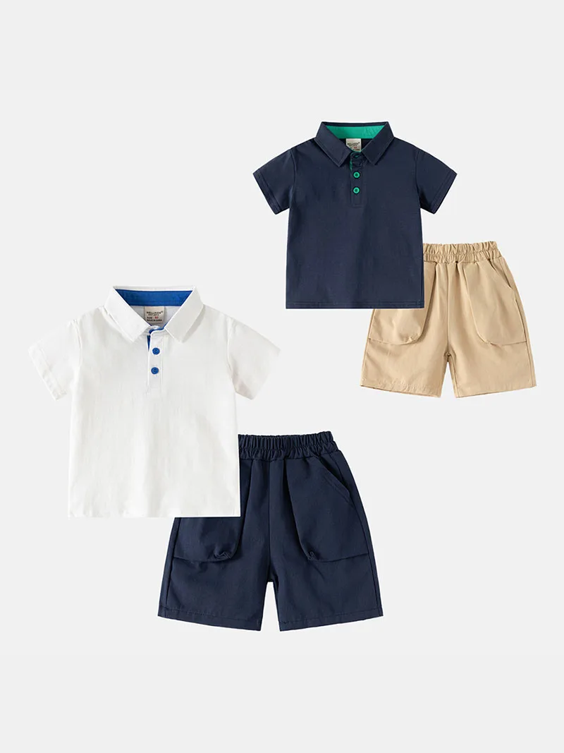 Conjunto de verano para niños – Polo minimalista y bermuda - imagen 2