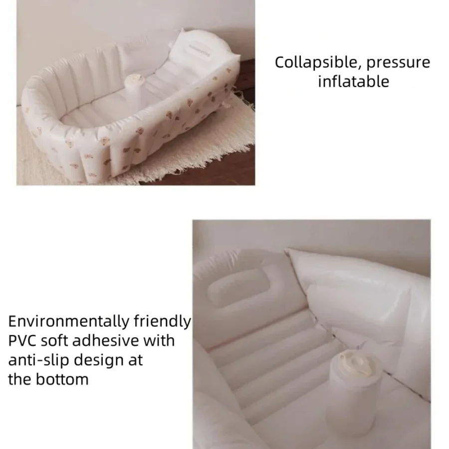 Bañera inflable para bebés Love Bear con inflado automático - imagen 3