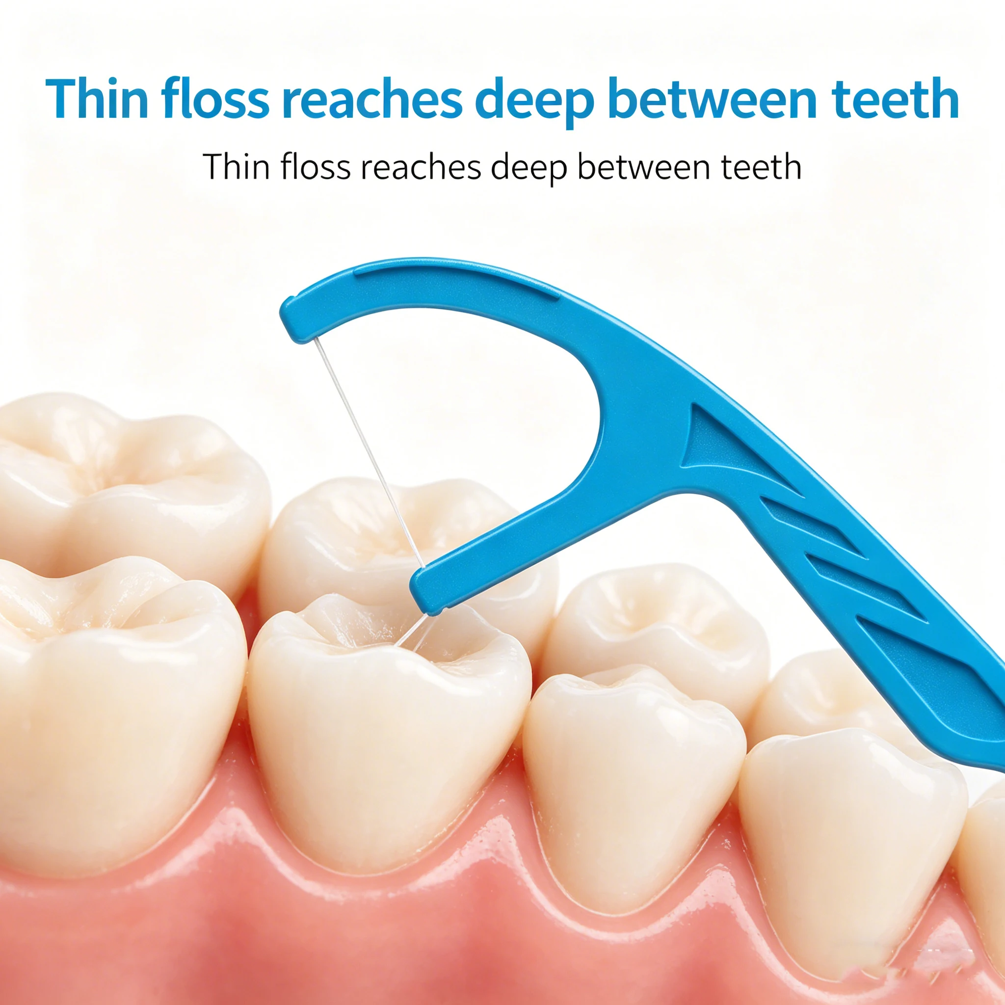 Palillos de hilo dental infantiles de menta – cabeza ancha - imagen 3