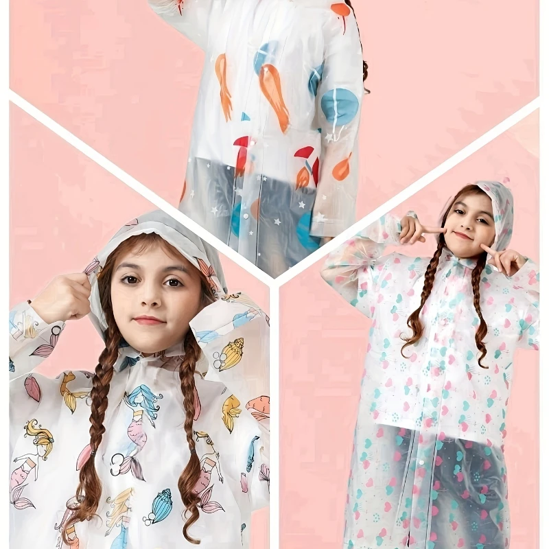Chubasquero transparente con diseño infantil