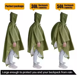 Poncho impermeable con capucha camuflaje para camping y trekking unisex