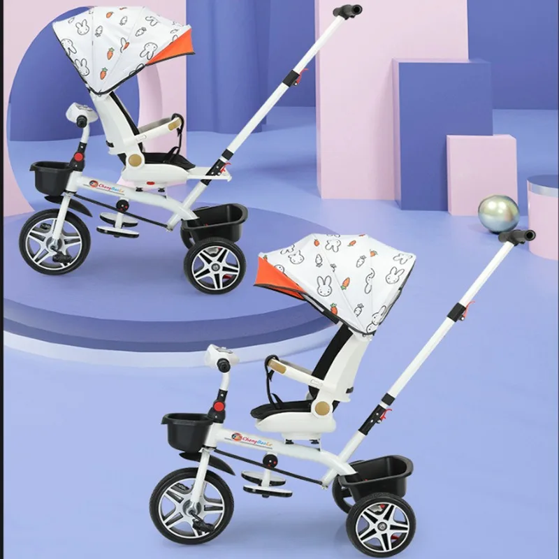 Triciclo rickshaw para bebé – Cochecito de bicicleta giratorio - imagen 5