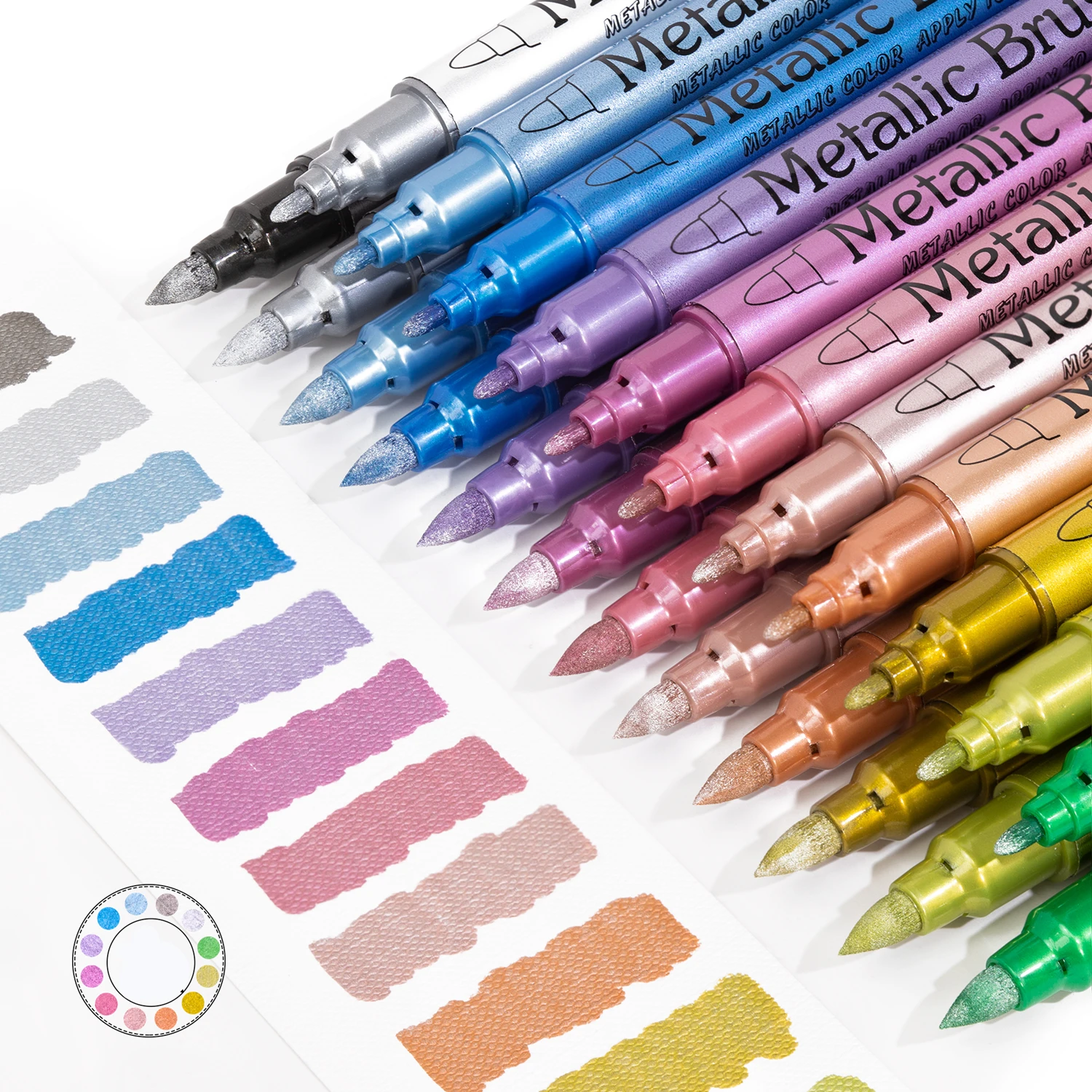 Rotuladores acrílicos metálicos de doble punta para niños – 12 colores - imagen 5