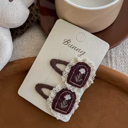Pinzas del pelo con flores bordadas – pasadores para niñas