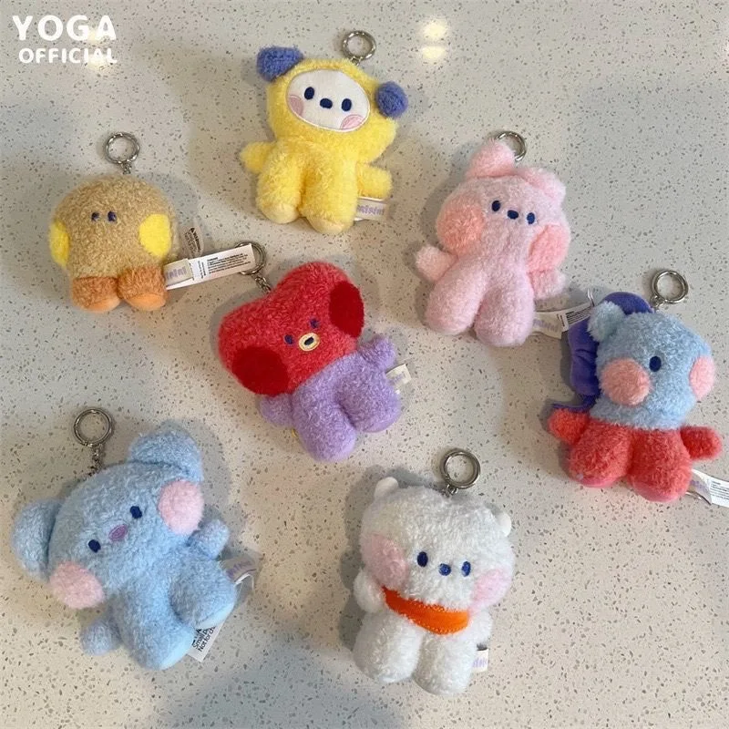 Colección de llaveros Minini Kawaii de LINE FRIENDS con personajes RJ, MANG, COOKY y SHOOKY