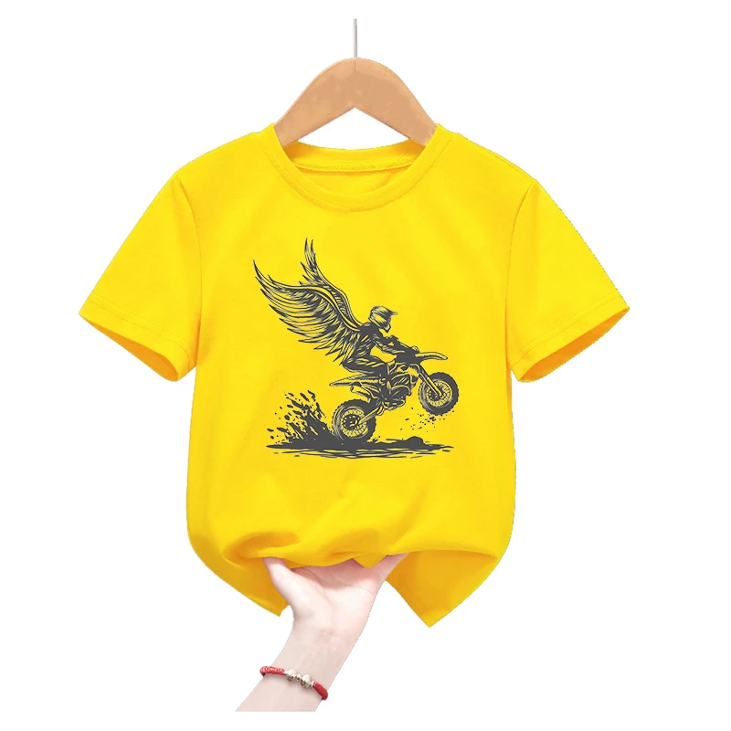 Camiseta infantil Motocross de manga corta - Estilo Harajuku veraniega - imagen 5