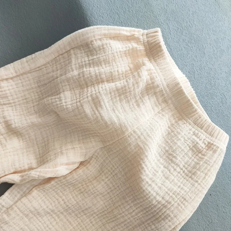 Pantalones harem de lino y algodón estilo coreano para niñas - imagen 3