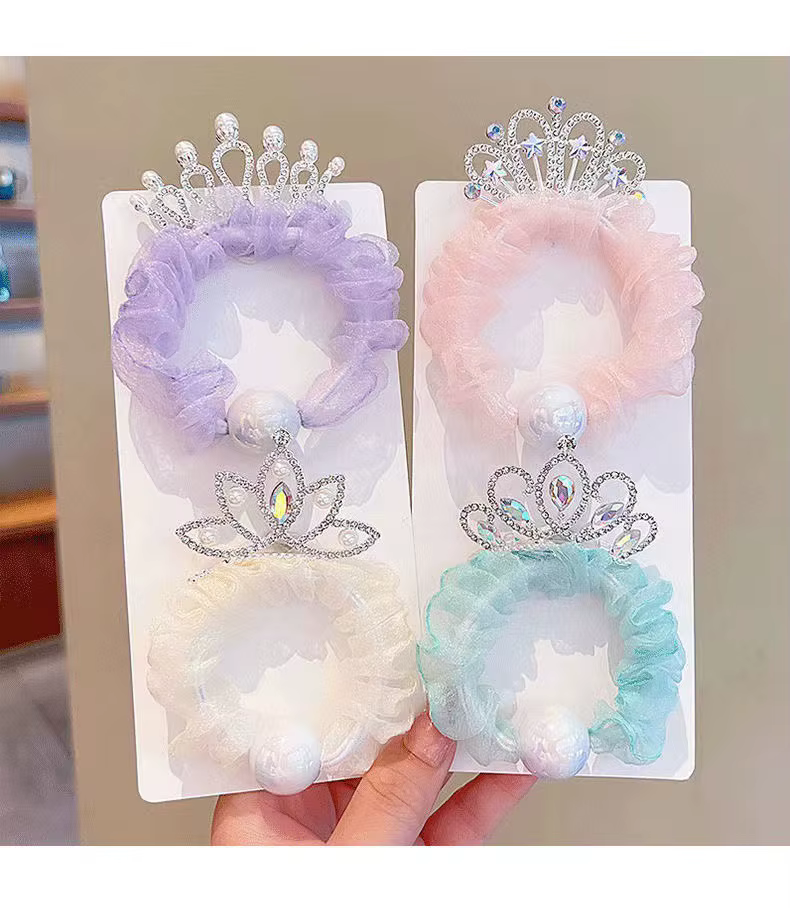 Diademas de corona para niñas con lazos y cintas brillantes - imagen 4