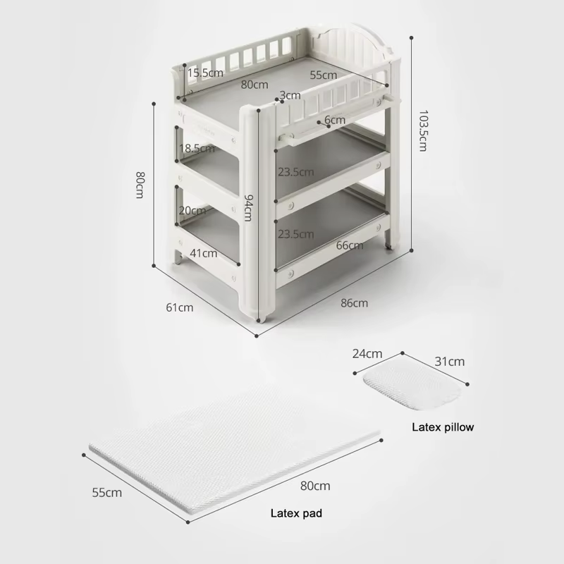 Cambiador de pañales con ruedas – Mesa cambiador para bebé - imagen 3