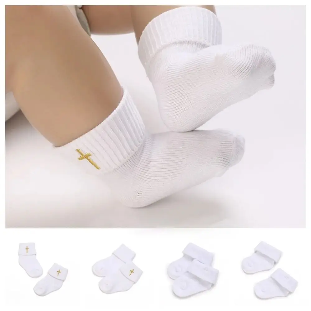 Calcetines blancos algodón encaje bebé 0-18 meses – Bautismo - imagen 4