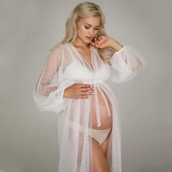 Vestido de maternidad de tul transparente para sesión de fotos