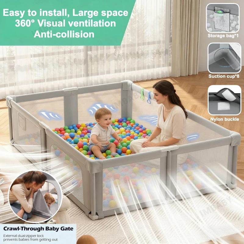 IMBABY Parque de juegos de seguridad con piscina de bolas