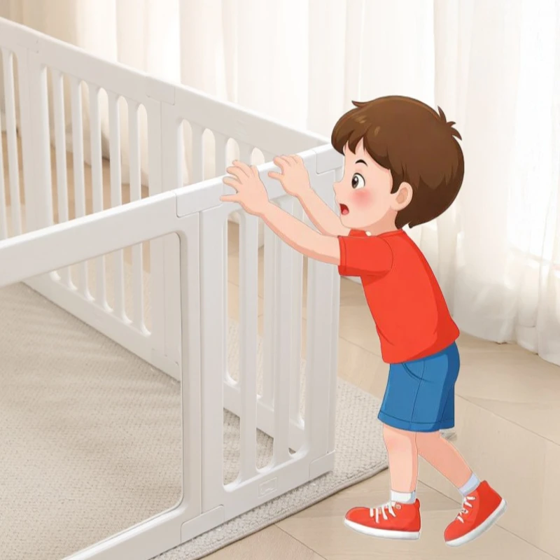 Parque infantil del bebé con puerta de seguridad y tapete para jugar - imagen 4