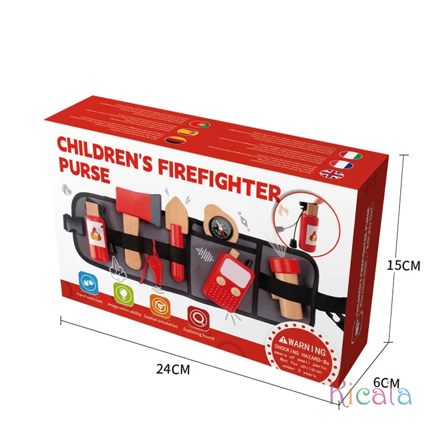 Set juego rol en madera: bombero y reparador - imagen 2