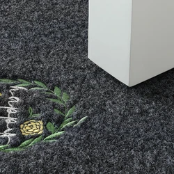 Tapete antideslizante de PVC gris oscuro, secado rápido