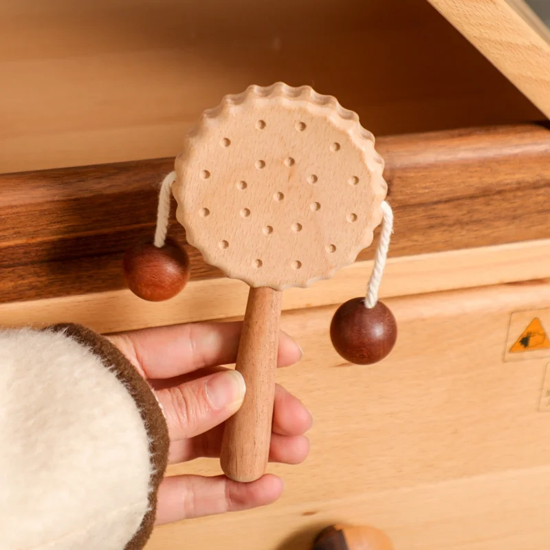 Sonajero de madera con sonido para bebé, educativo recién nacido - imagen 3