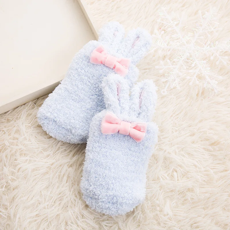 Calcetines bebé de lana cálidos antideslizantes con conejo - imagen 5