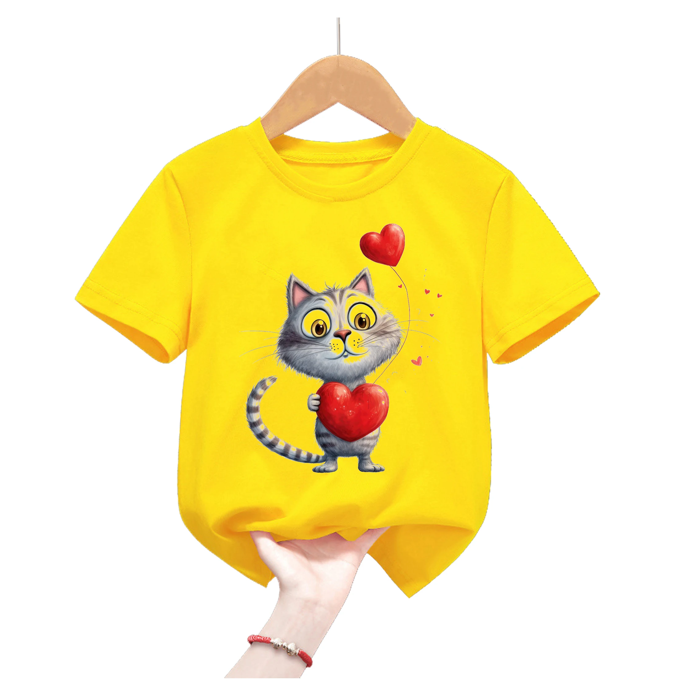 Camiseta infantil verano con estampado de gato - Manga corta - imagen 5