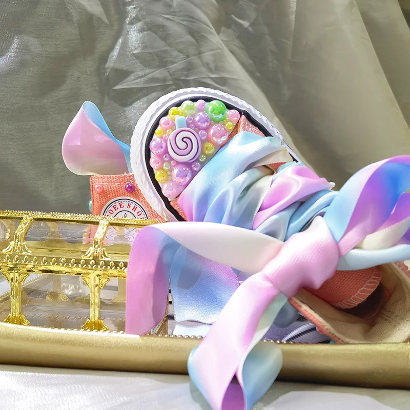 Dollbling zapatillas de niña con perlas acabado artesanal para fiesta - imagen 5