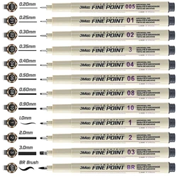 Fineliner negro de tinta impermeable para bocetos y dibujo precisos