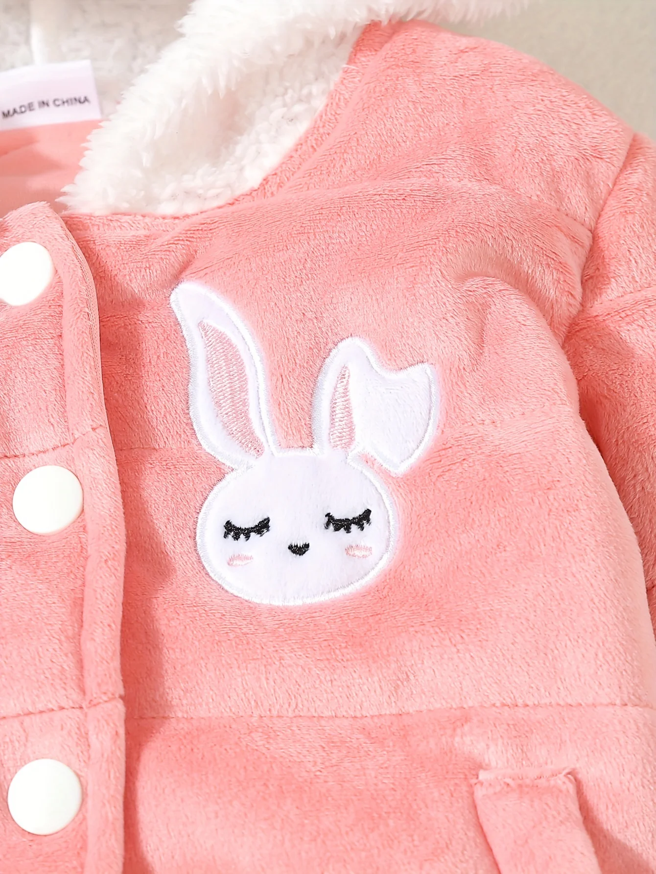Chaqueta acolchada de algodón con bordado conejo para niña invierno - imagen 2
