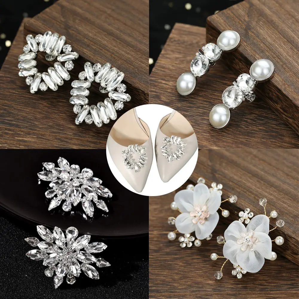 Clips para zapatos de tacón alto con diamantes de imitación novia - imagen 4