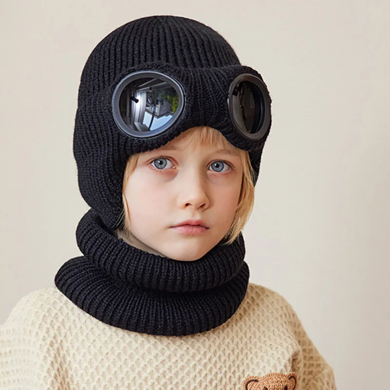 Gorro astronauta terciopelo con forro polar cálido para niño invierno - imagen 4
