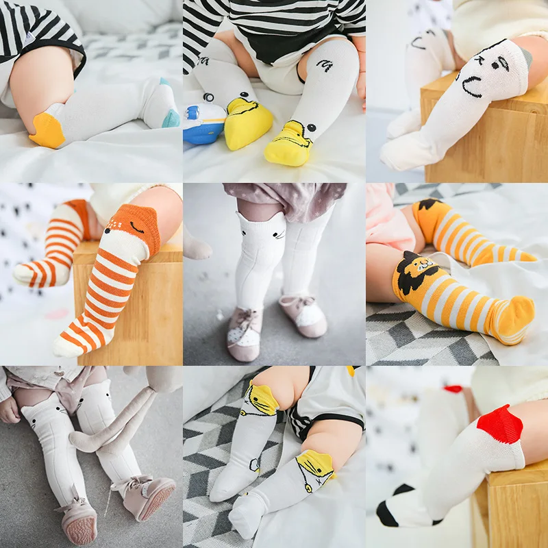 Calcetines hasta la rodilla con dibujos animados para bebés