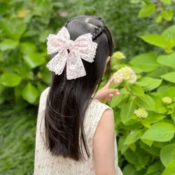 Pinzas de pelo con lazo floral para niñas – pasadores delicados