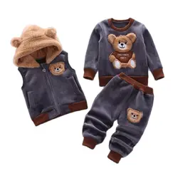 Tricken – Conjunto de abrigo con capucha de lana para bebé y niño