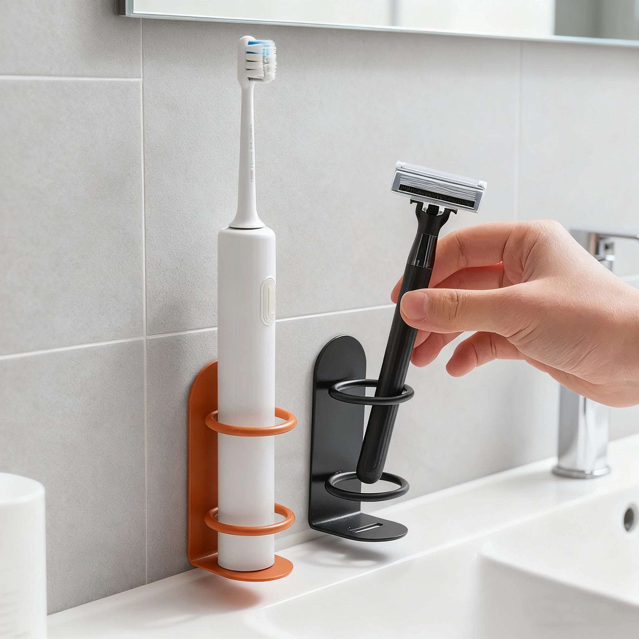 Organizador de pared para organizar cepillos en el baño