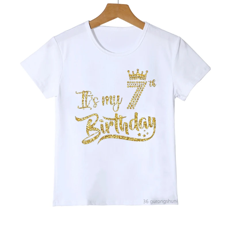Camiseta cumpleaños niño de algodón con diseño corona estrella - imagen 3