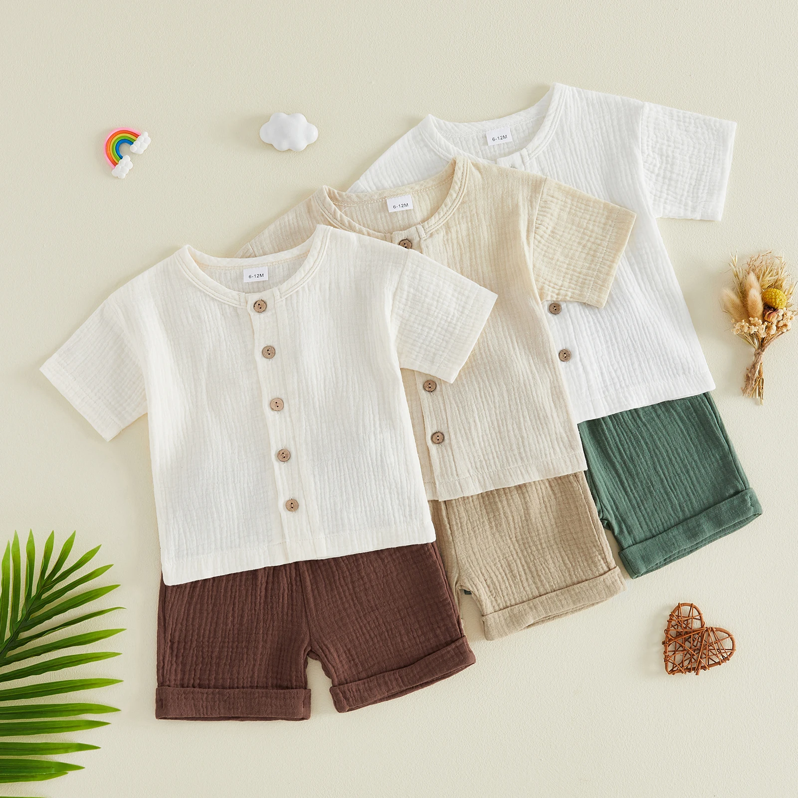 Conjunto de verano bebé: camiseta de manga corta y bermuda - imagen 2