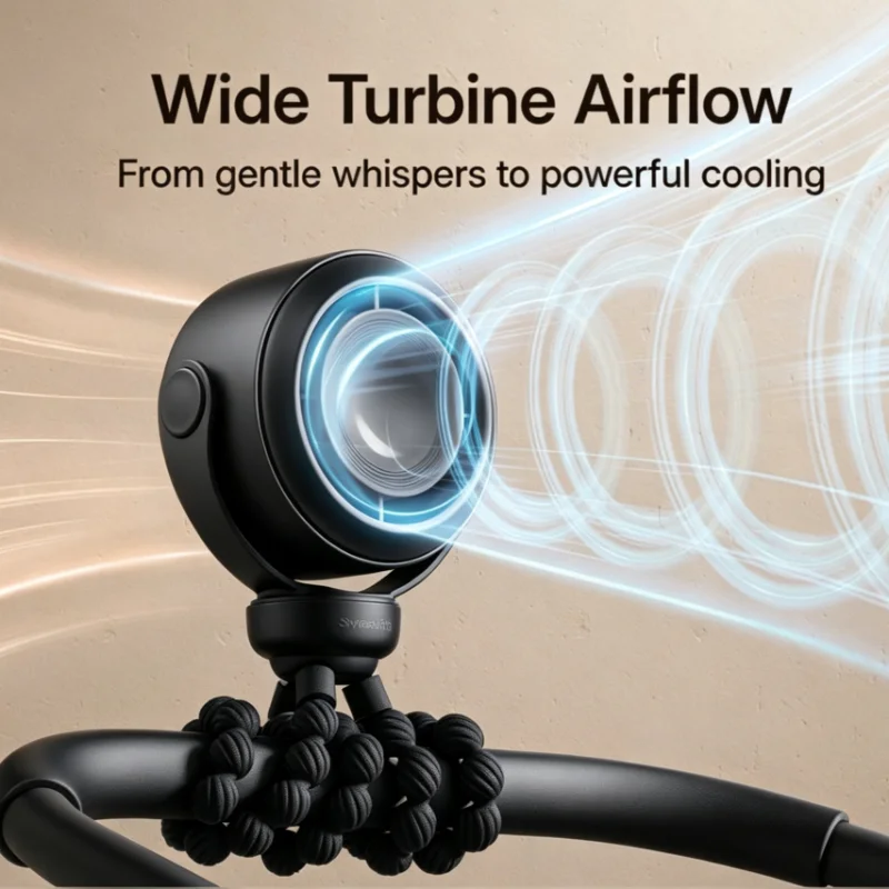 Ventilador portátil para cochecito y cuna con clip recargable - imagen 2