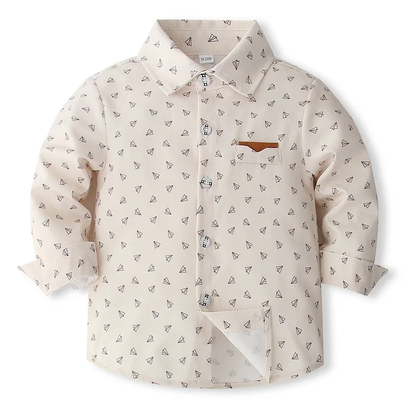 Conjunto niño algodón estampado entretiempo con tirantes y corbata - imagen 3