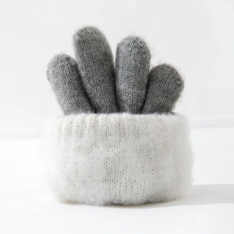 Guantes de invierno gruesos doble capa en lana a prueba del viento - imagen 4