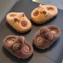 Capibara Zapatillas infantiles sin cordones cálidas para niños y niñas