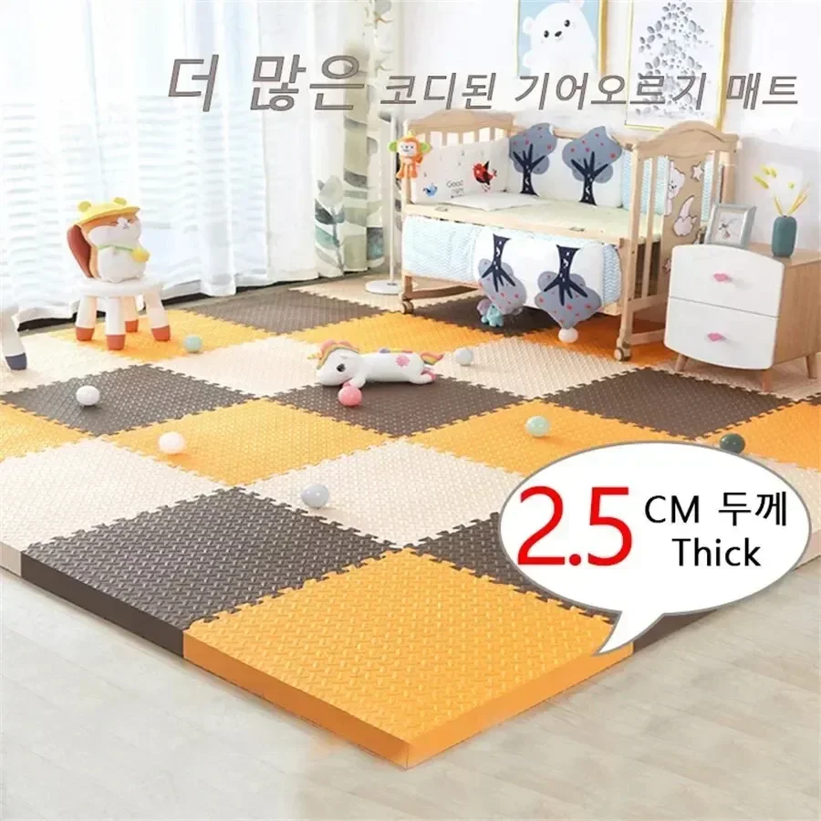 Alfombra de juego bebé con piezas rompecabezas color sólido - imagen 5