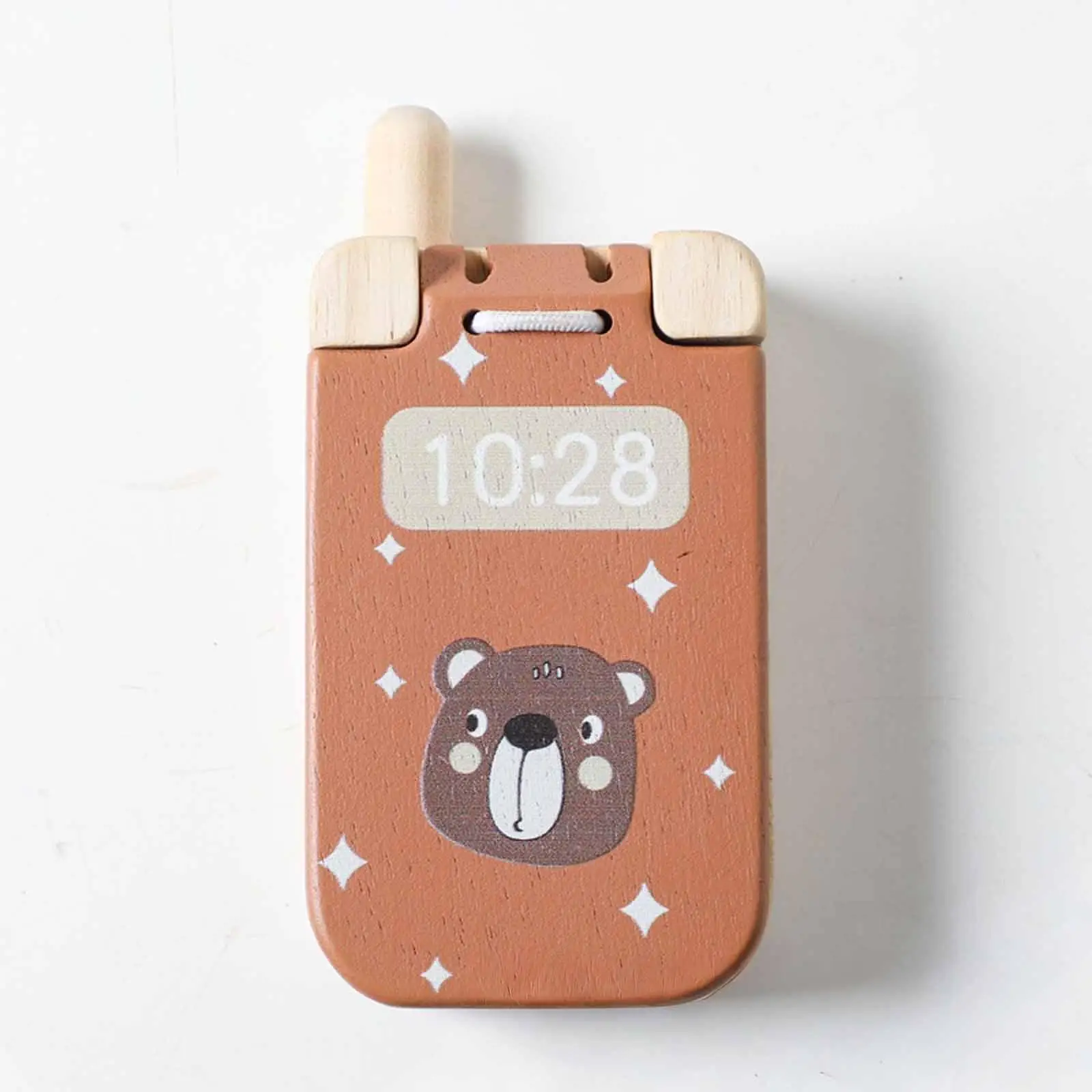Teléfono de madera educativo para estimular la motricidad infantil