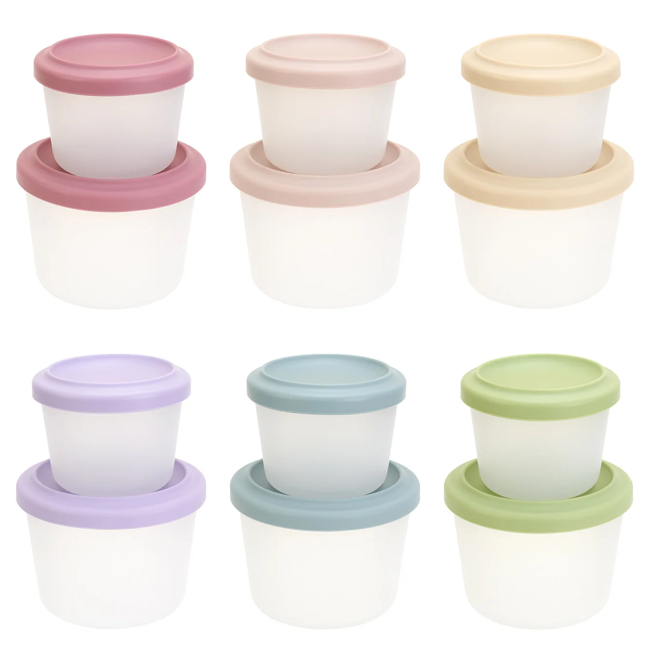 Recipientes para alimentos de bebé sin BPA con tapas de silicona
