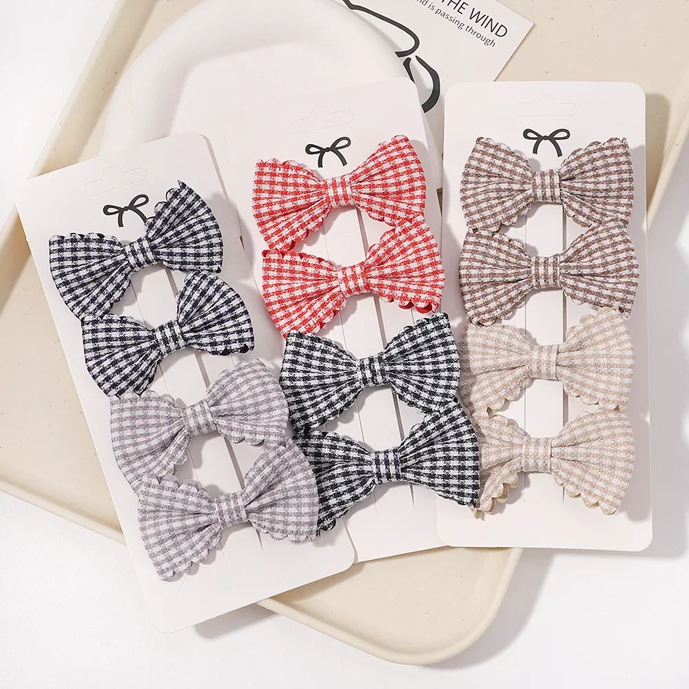 Horquillas de pelo con lazo mini color caramelo para niña - imagen 2