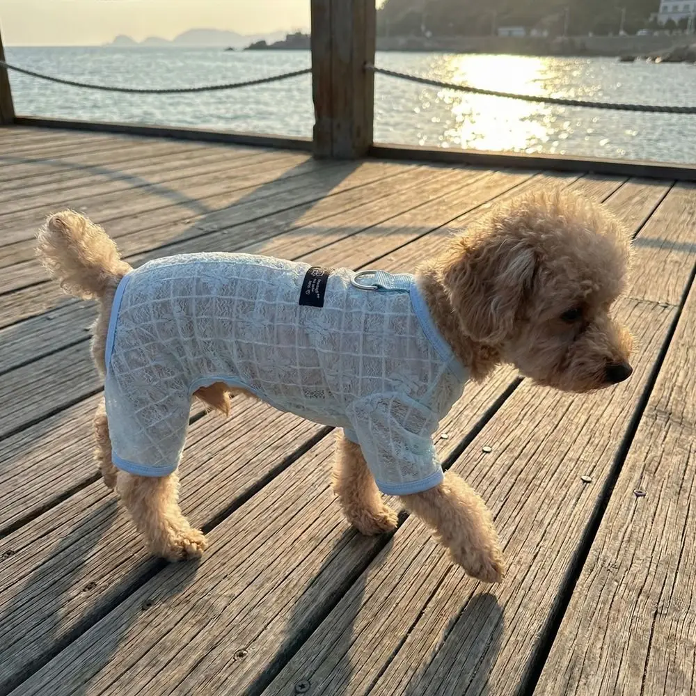 Ropa transpirable con protección solar para perros, estampado floral - imagen 4