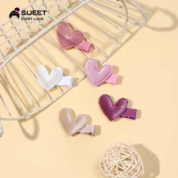 Horquillas de corazón en terciopelo suave para niñas – Hechas a mano