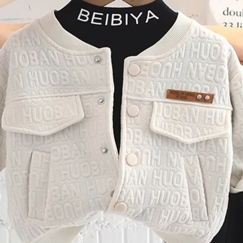 Conjunto de otoño para bebé con chaqueta, camiseta y pantalón - imagen 2